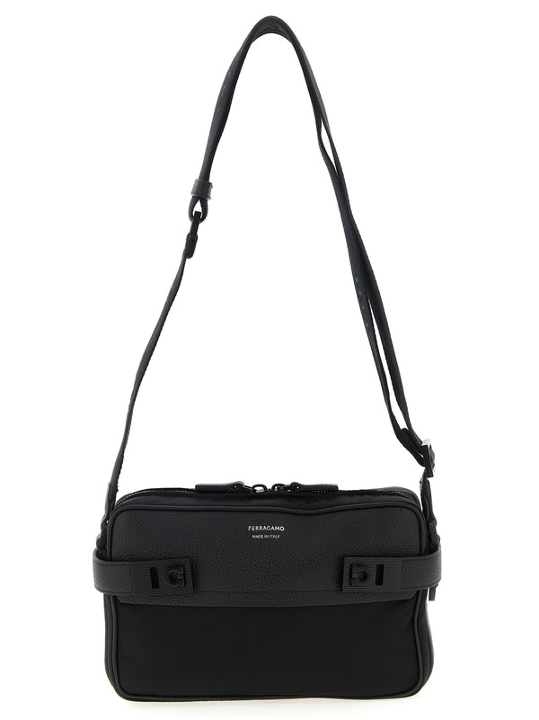 Ferragamo 80% nylon crossbody bag in black