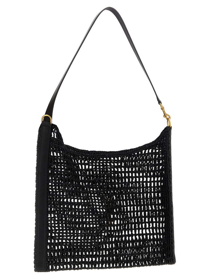 Black Raffia Shoulder Bag
