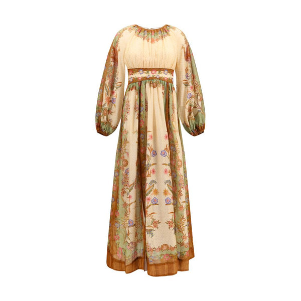 Zimmermann 70% Cotton 27% Silk 3% Metal Fibers dress in beige