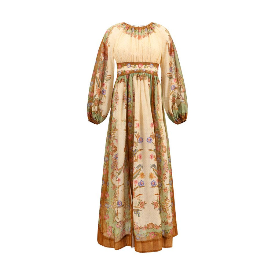 Zimmermann 70% Cotton 27% Silk 3% Metal Fibers dress in beige