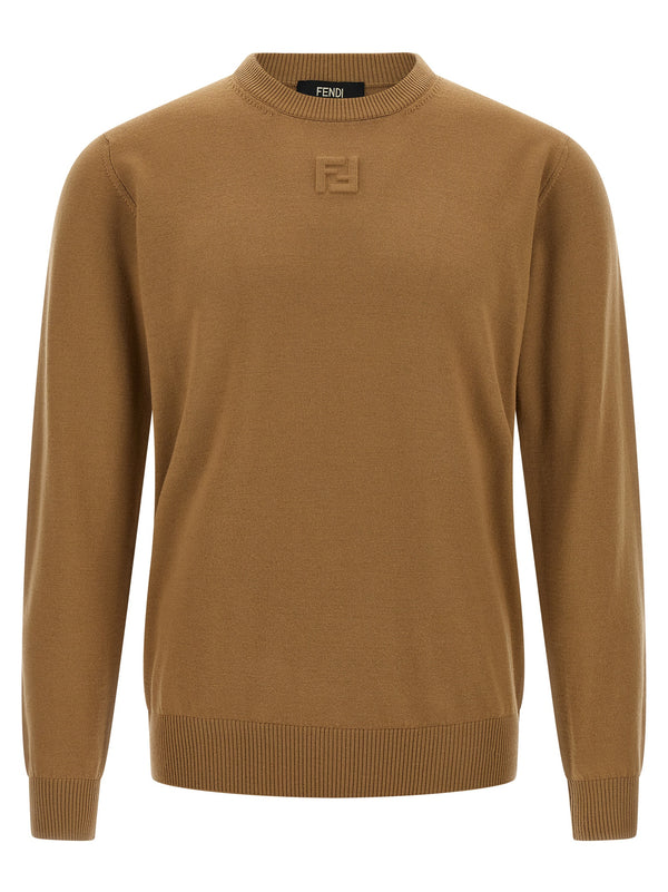Fendi 98% virgin wool sweater in beige