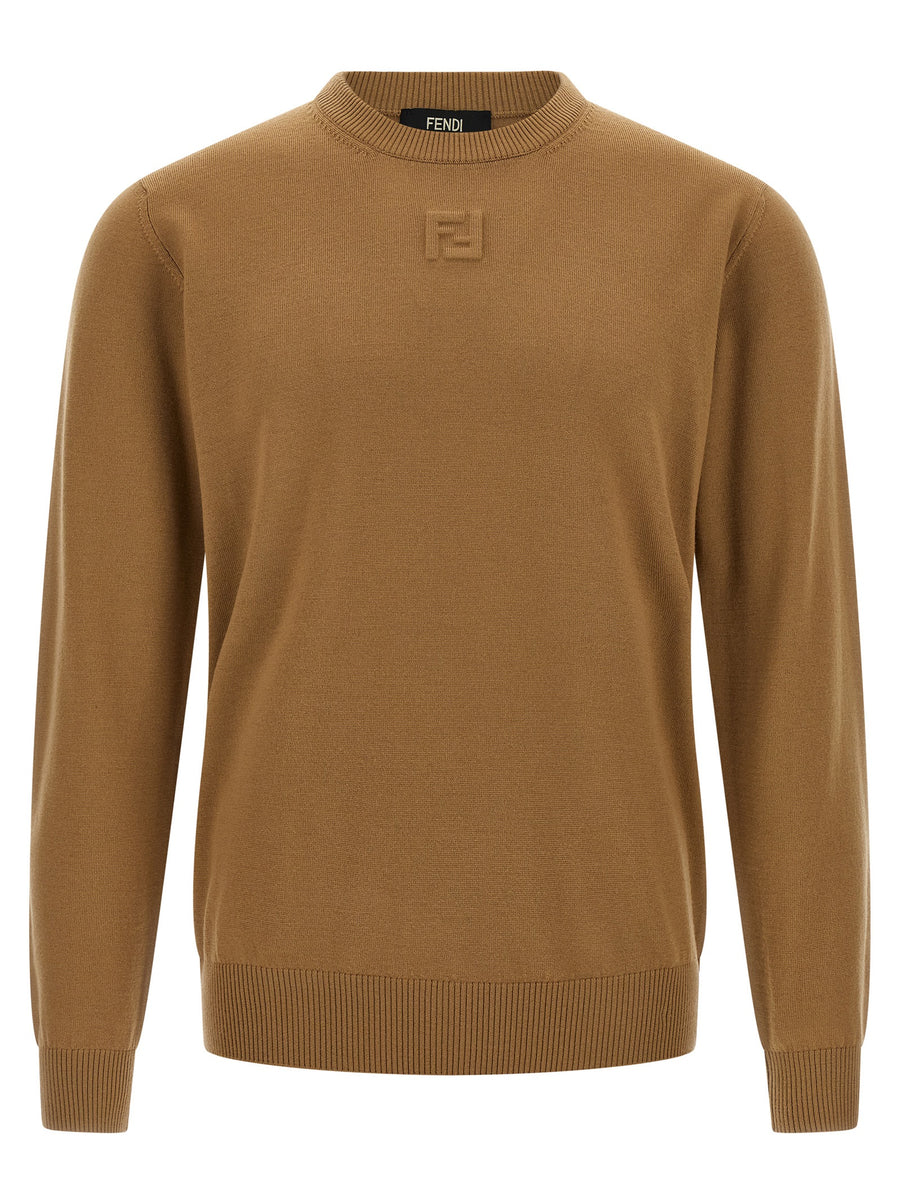 Fendi 98% virgin wool sweater in beige