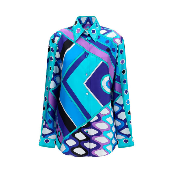 Emilio Pucci 100% Silk shirt in blue