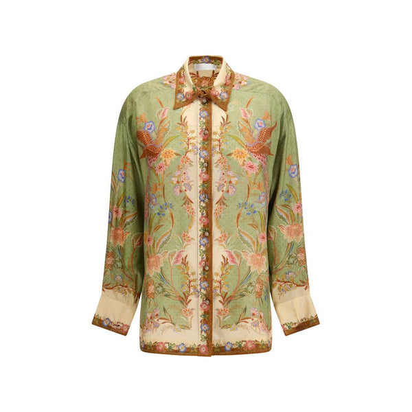 Zimmermann 100% Silk shirt in green