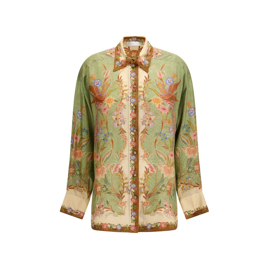Zimmermann 100% Silk shirt in green