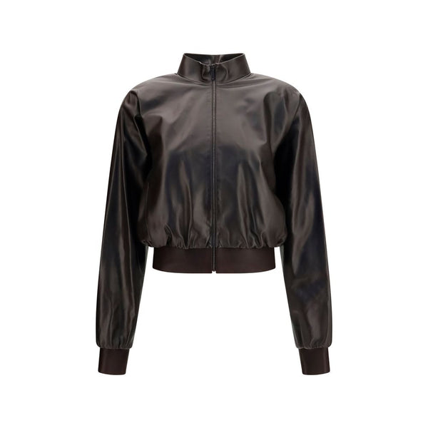 Gucci 100% Lamb Nappa Leather bomber jacket in brown