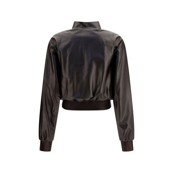 Gucci 100% Lamb Nappa Leather bomber jacket in brown — view 2