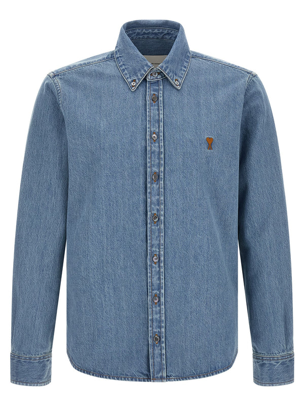 AMI Paris 100% cotton shirt in blue