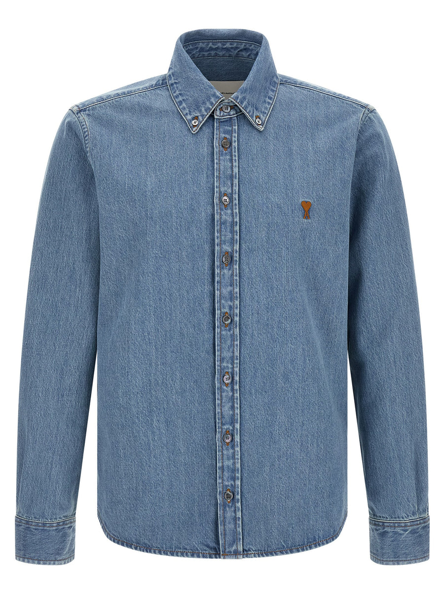AMI Paris 100% cotton shirt in blue