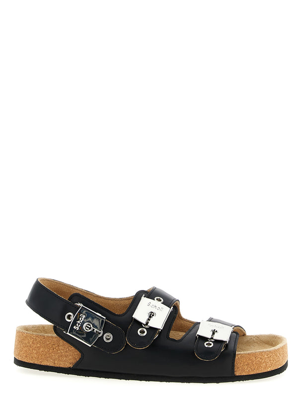 Balenciaga 100% calfskin leather sandal in black