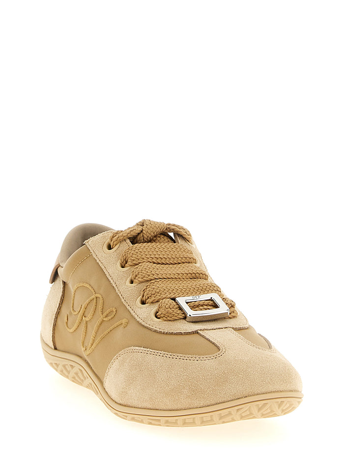 Roger Vivier 100% Calfskin Leather sneaker in beige — view 2