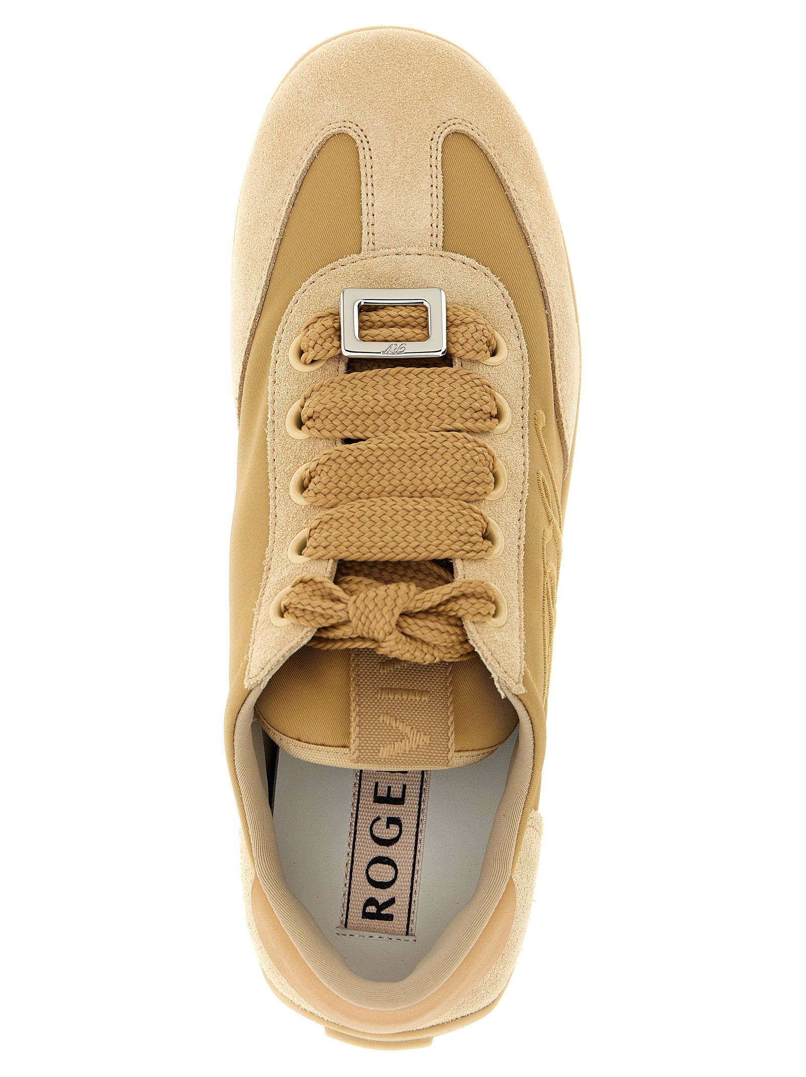 Roger Vivier 100% Calfskin Leather sneaker in beige — view 4