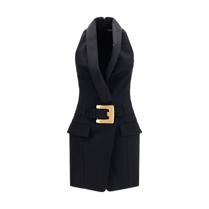 Balmain 100% Merino Wool Ovis Aries dress in black