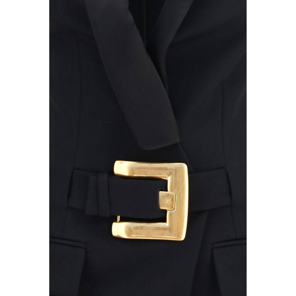 Balmain 100% Merino Wool Ovis Aries dress in black — view 3