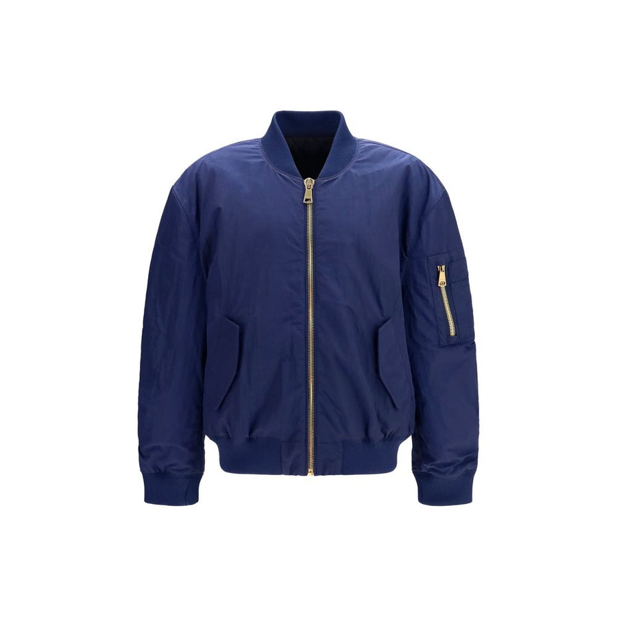 Balmain 100% Polyamide bomber jacket in navy