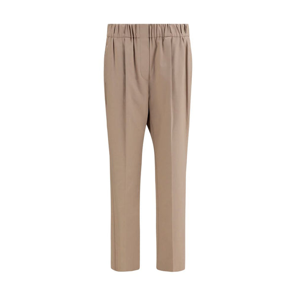 Brunello Cucinelli 97% Cotton 3% Elastane trousers in beige