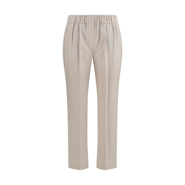 Brunello Cucinelli 97% Cotton trousers in beige
