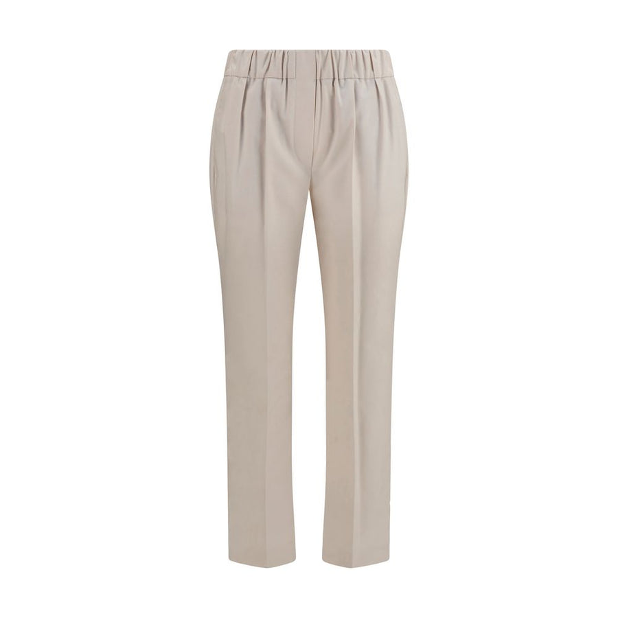 Brunello Cucinelli 97% Cotton trousers in beige