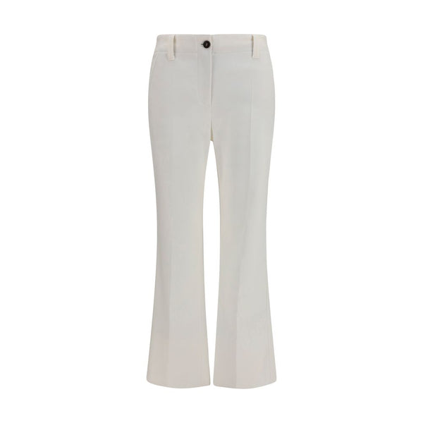Brunello Cucinelli 97% Cotton 3% Elastane trousers in white