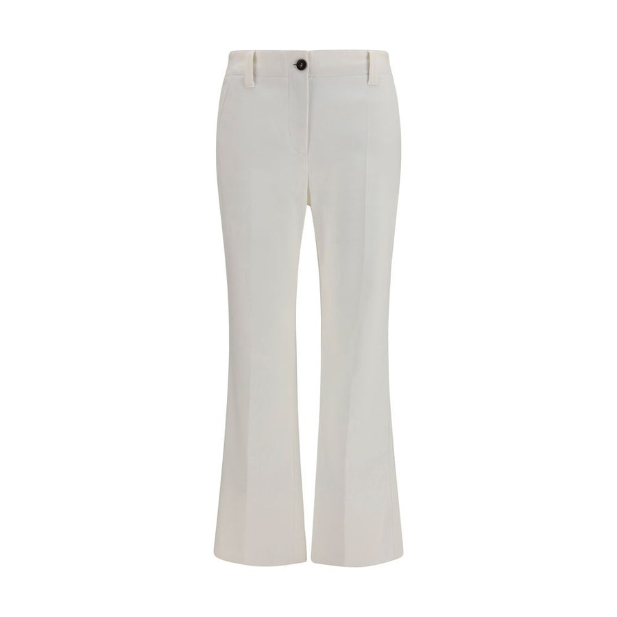 Brunello Cucinelli 97% Cotton 3% Elastane trousers in white