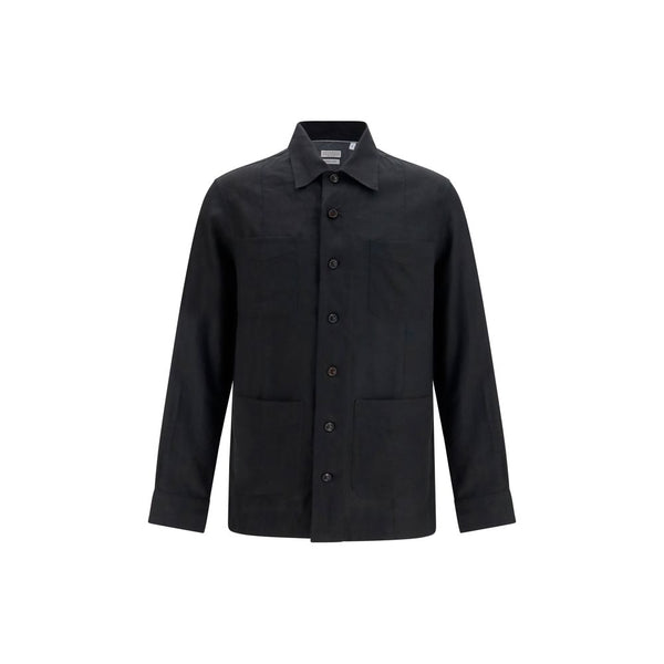 Brunello Cucinelli 100% Linen shirt in black