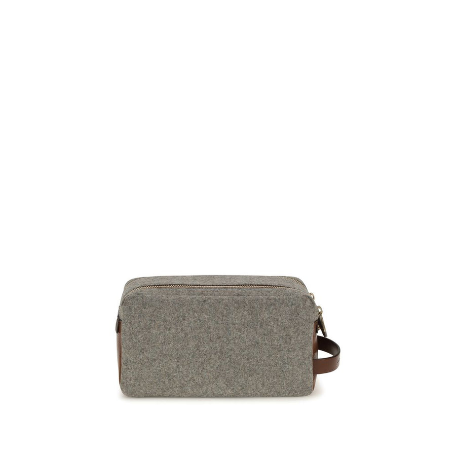 Brunello Cucinelli 100% Fleece Wool Ovis Aries clutch in gray