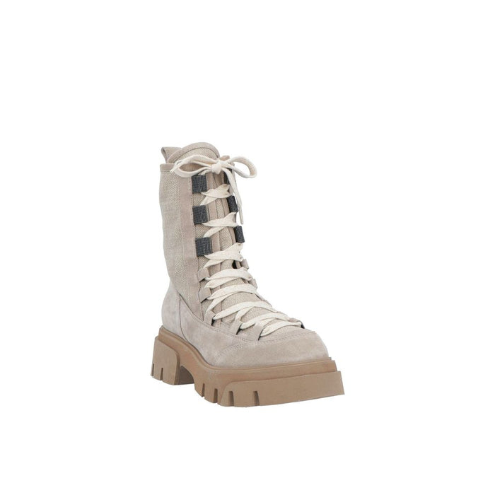 Brunello Cucinelli 100% Leather (outer) boot in beige — view 2