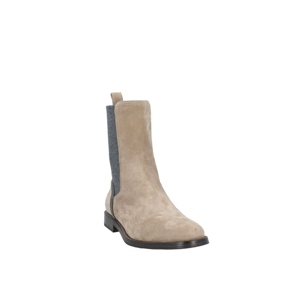 Brunello Cucinelli 100% Leather (outer boot in beige — view 2