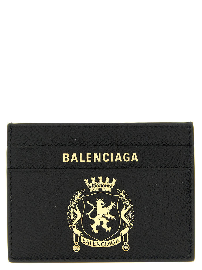 Balenciaga Calfskin Leather card case in black