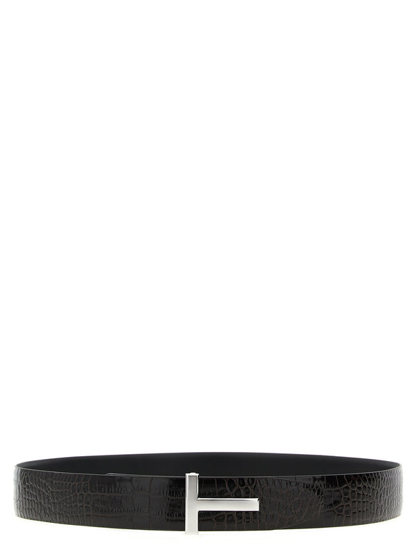 Tom Ford 100% calfskin leather (Bos Taurus) belt in black