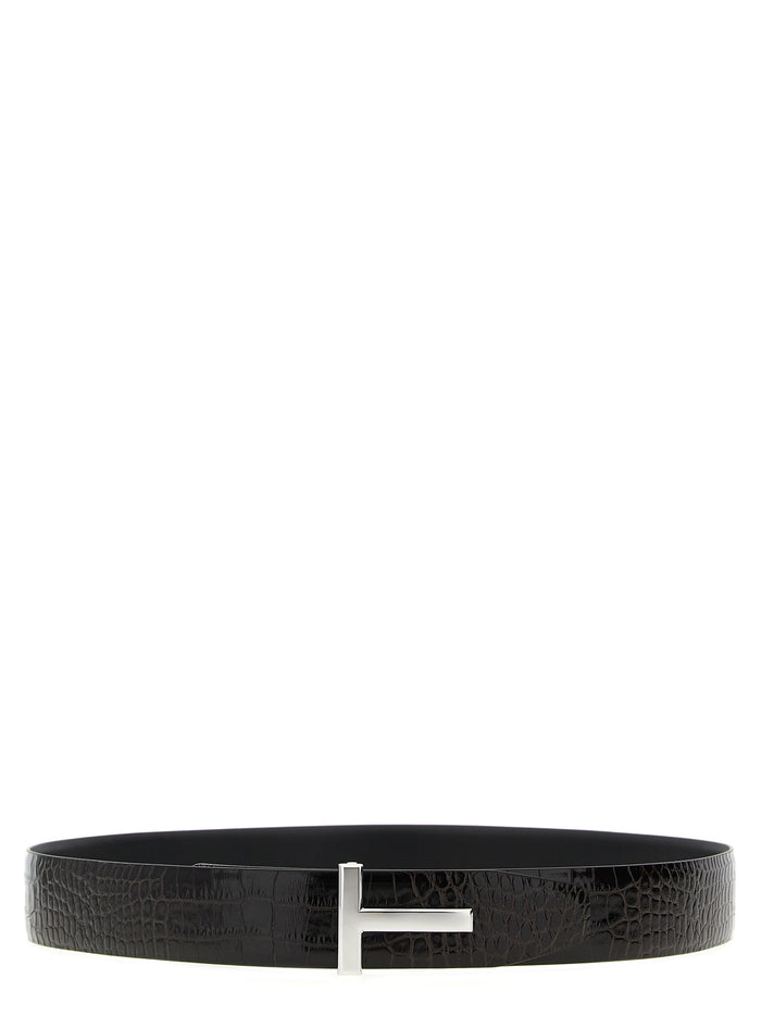 Tom Ford 100% calfskin leather (Bos Taurus) belt in black