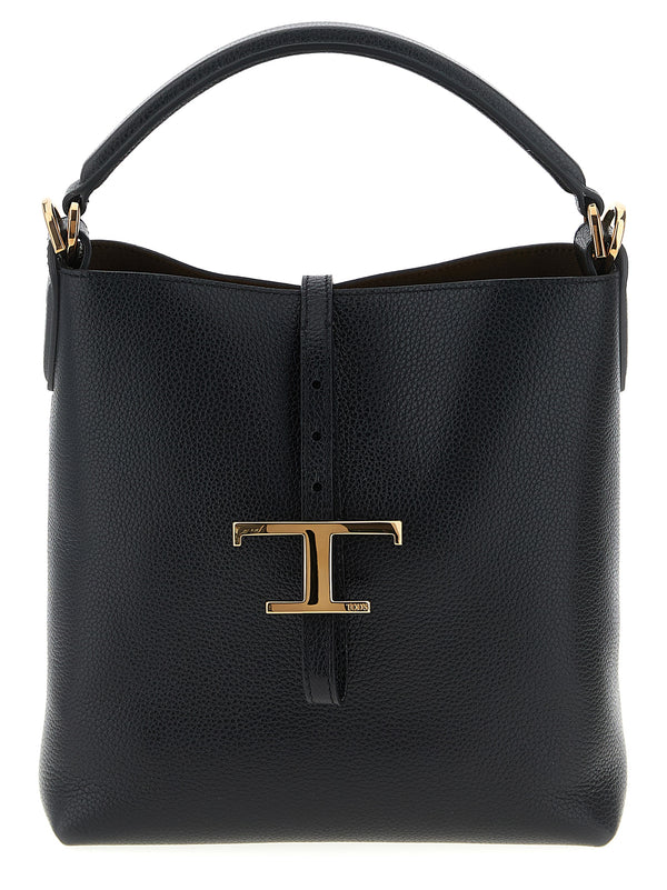 Tod's 100% calfskin leather bucket bag in black