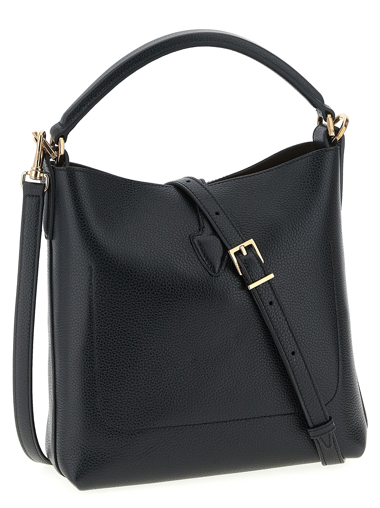 Tod's 100% calfskin leather bucket bag in black — view 2