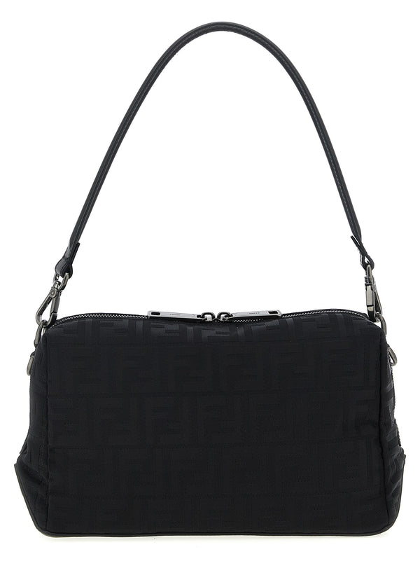 Fendi 100% polyamide with calf leather shoulder bag in black