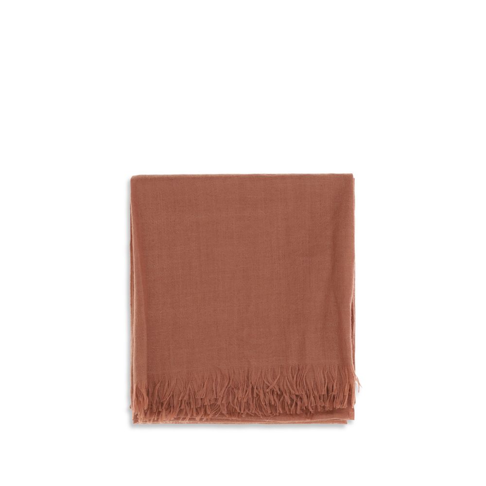 Brunello Cucinelli 95% Kashmir/capra Hircus scarf in orange