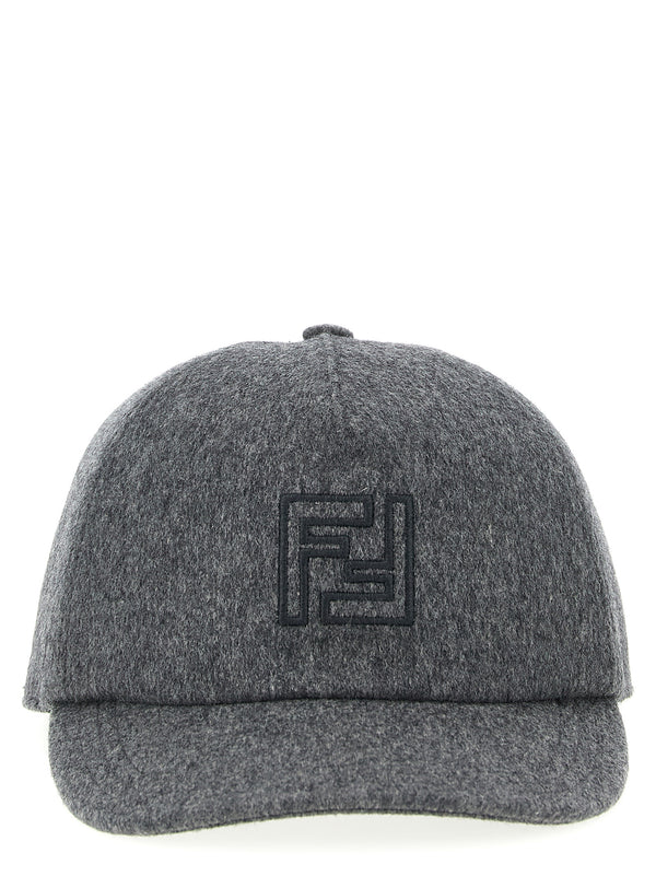 Fendi FE321210BM 90% wool baseball cap in gray