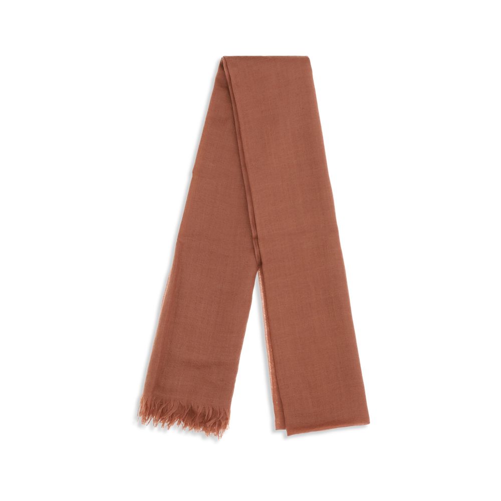 Brunello Cucinelli 95% Kashmir/capra Hircus scarf in orange — view 2