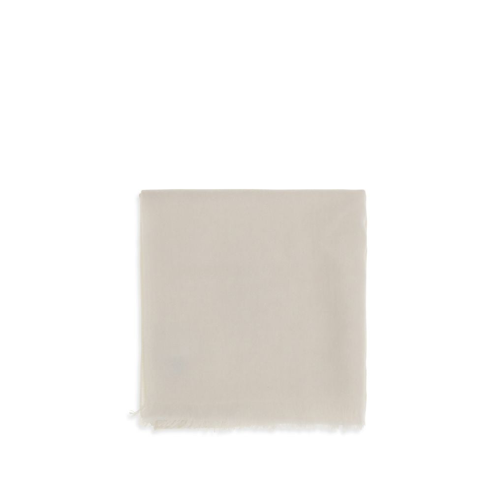 Brunello Cucinelli 95% Cashmere scarf in white