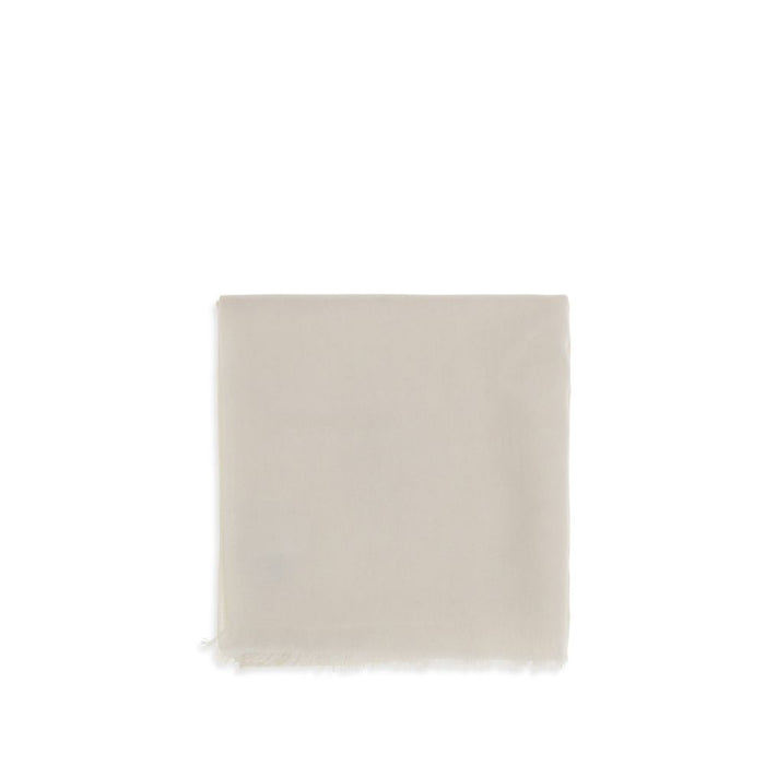 Brunello Cucinelli 95% Cashmere scarf in white