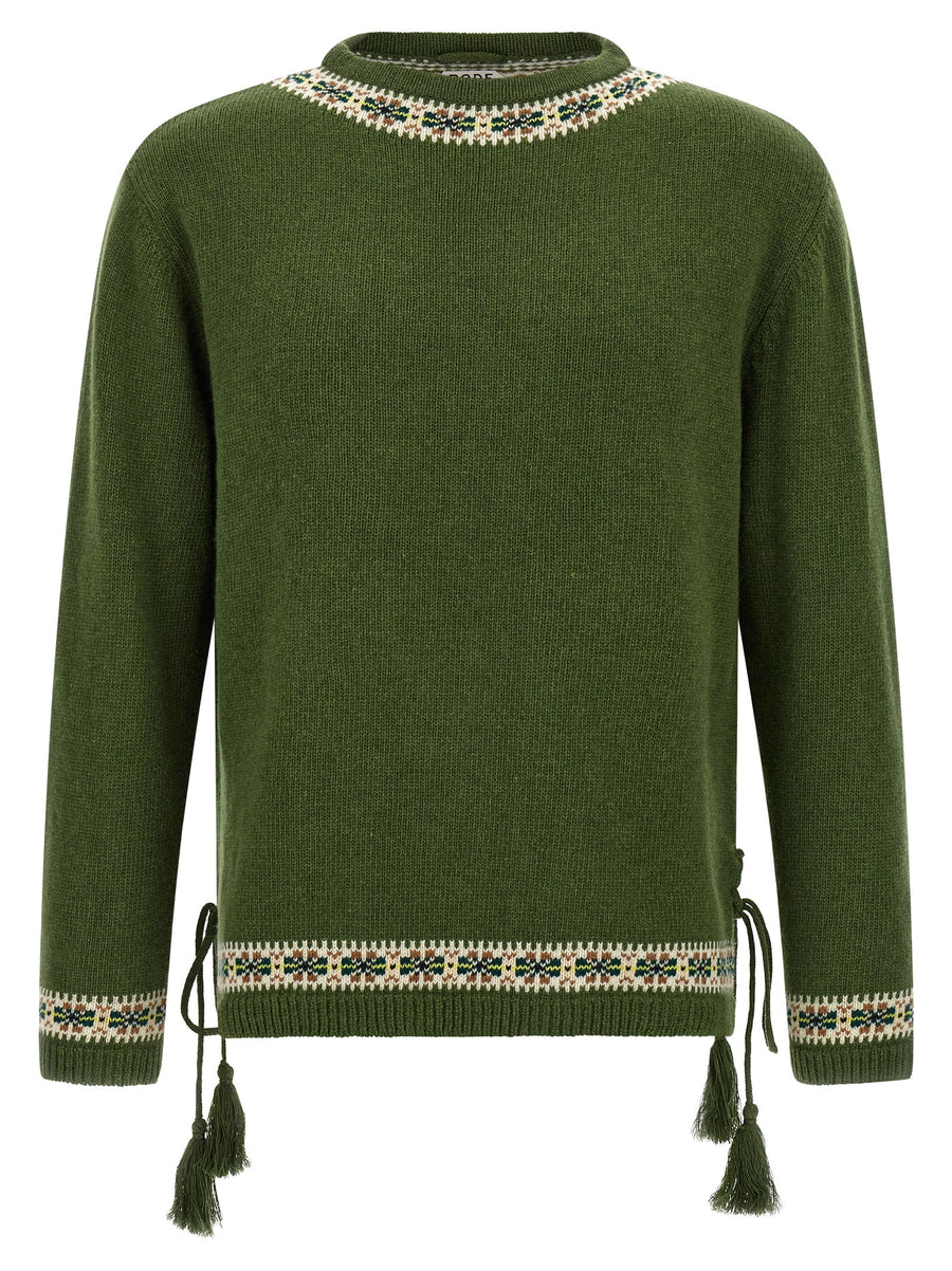 Bode 100% Virgin Wool sweater in green