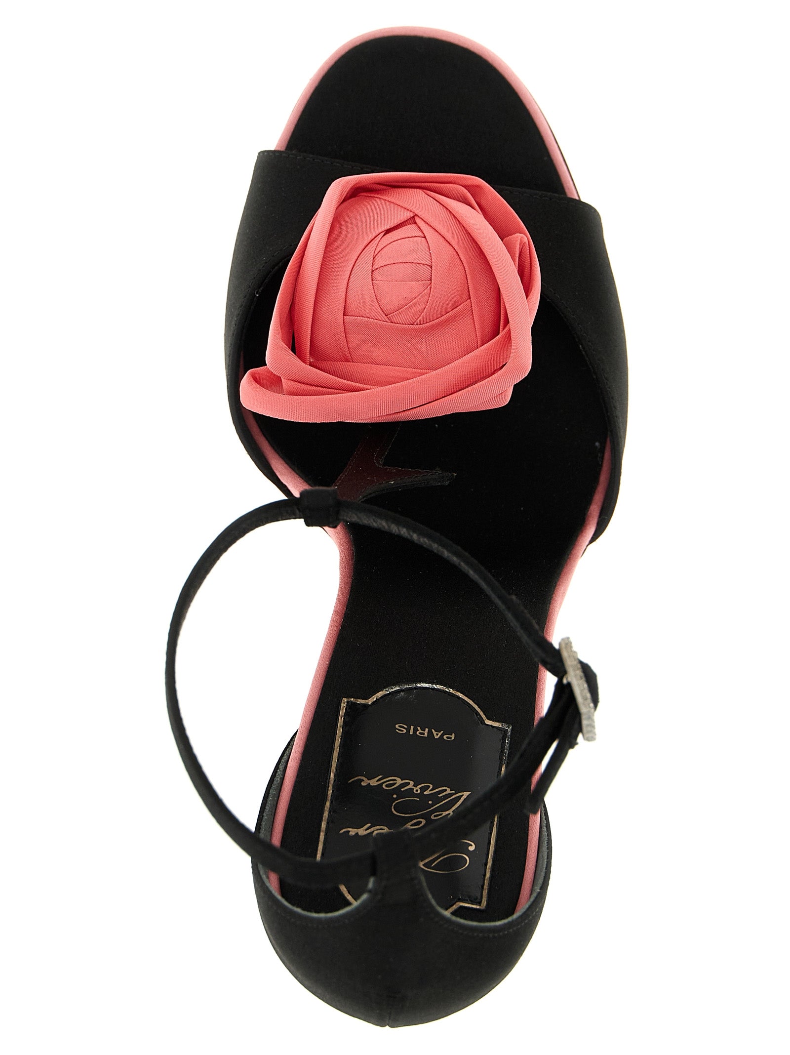 Roger Vivier 68% viscose sandal heel in black — view 4