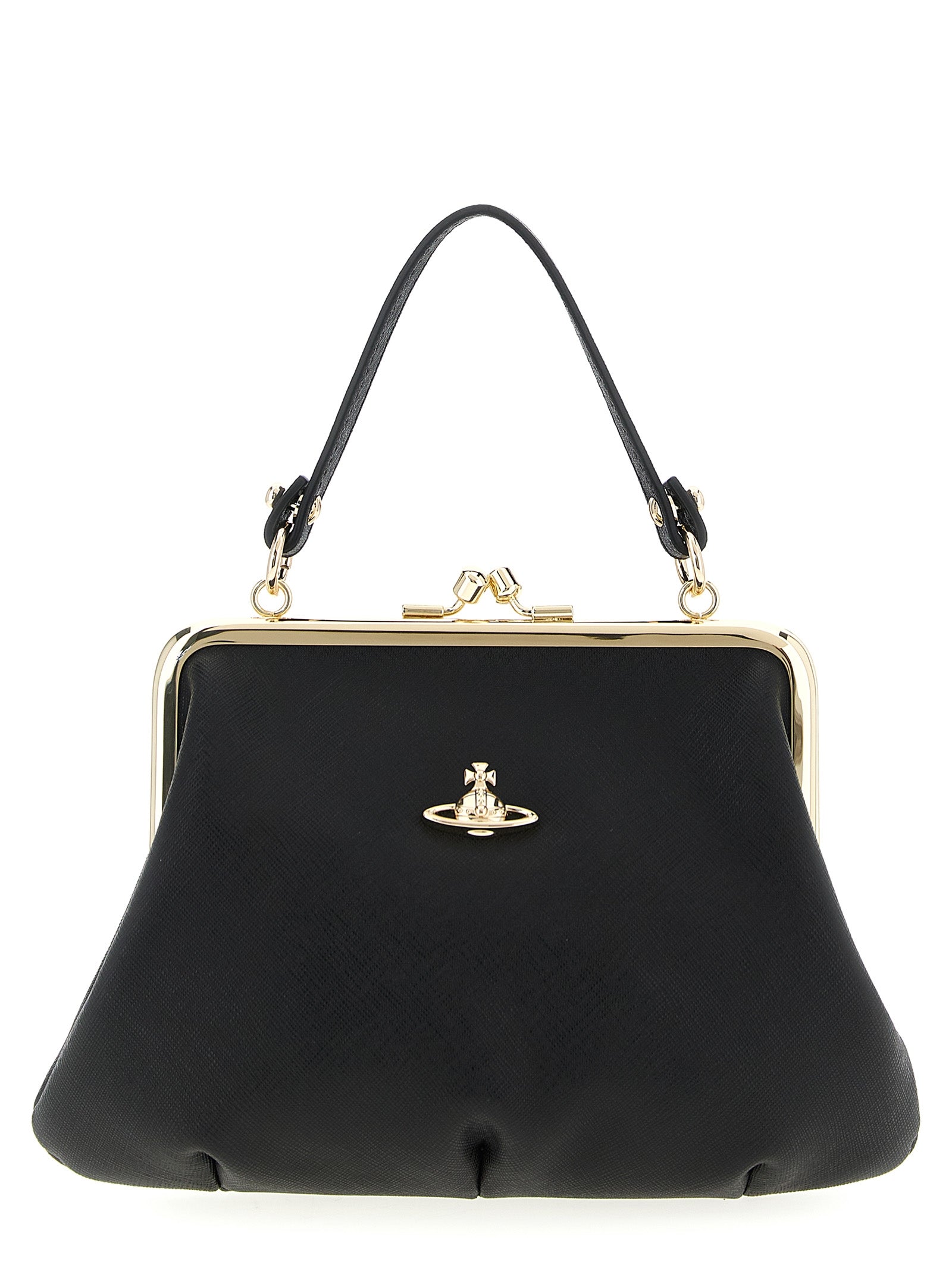 Vivienne Westwood 100% cow leather top handle bag in black