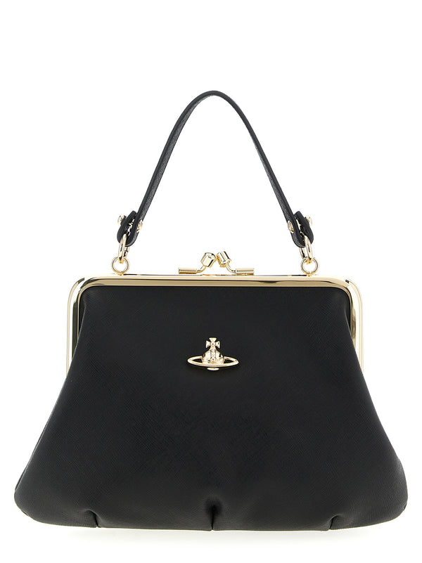 Vivienne Westwood 100% cow leather top handle bag in black