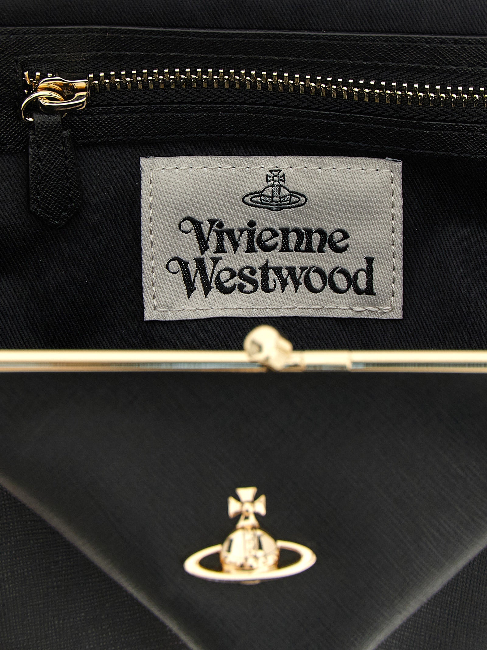 Vivienne Westwood 100% cow leather top handle bag in black — view 4