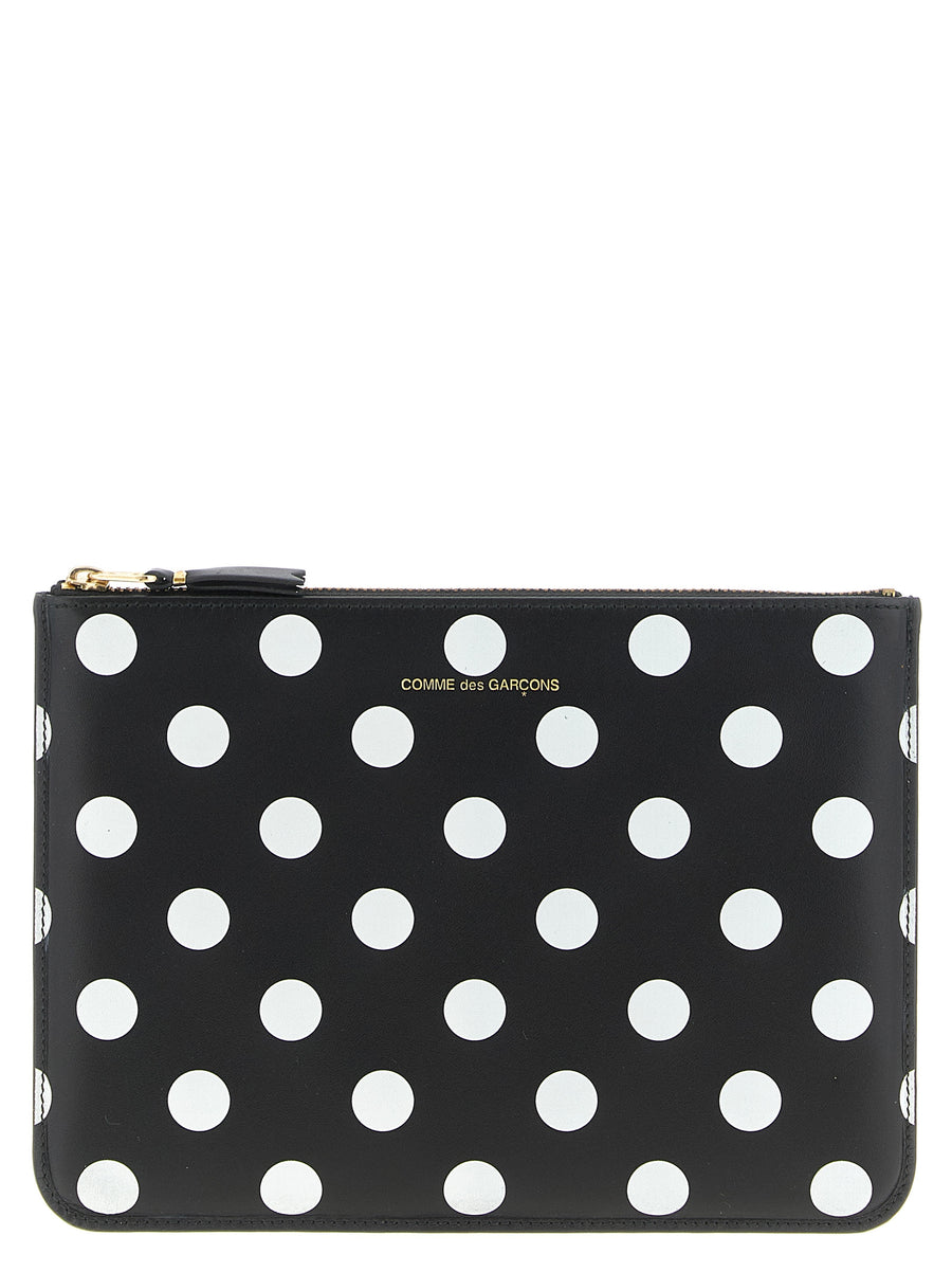 Comme des Garçons 100% cow leather card case in black