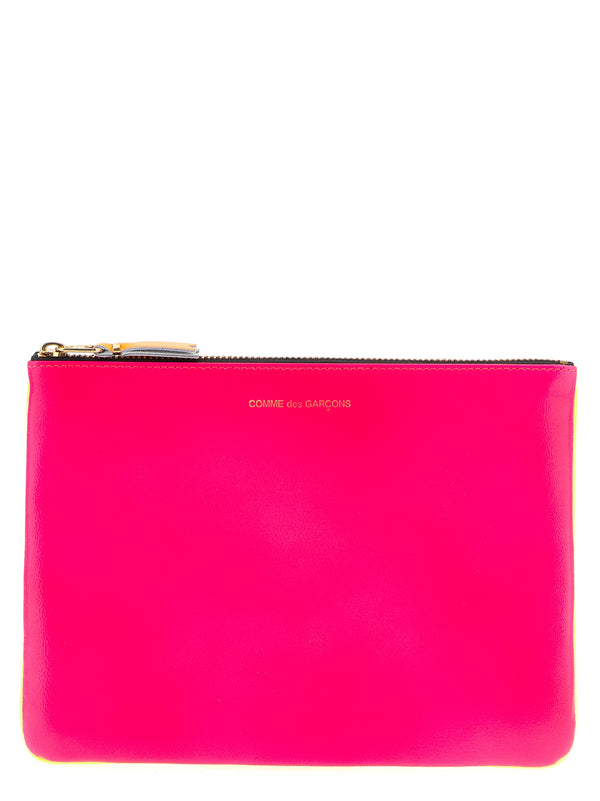 Comme des Garçons 100% goat leather card case in pink