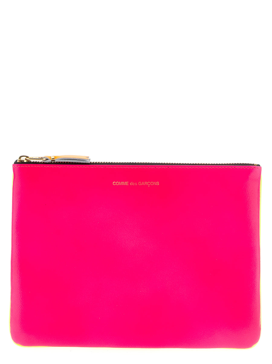 Comme des Garçons 100% goat leather card case in pink