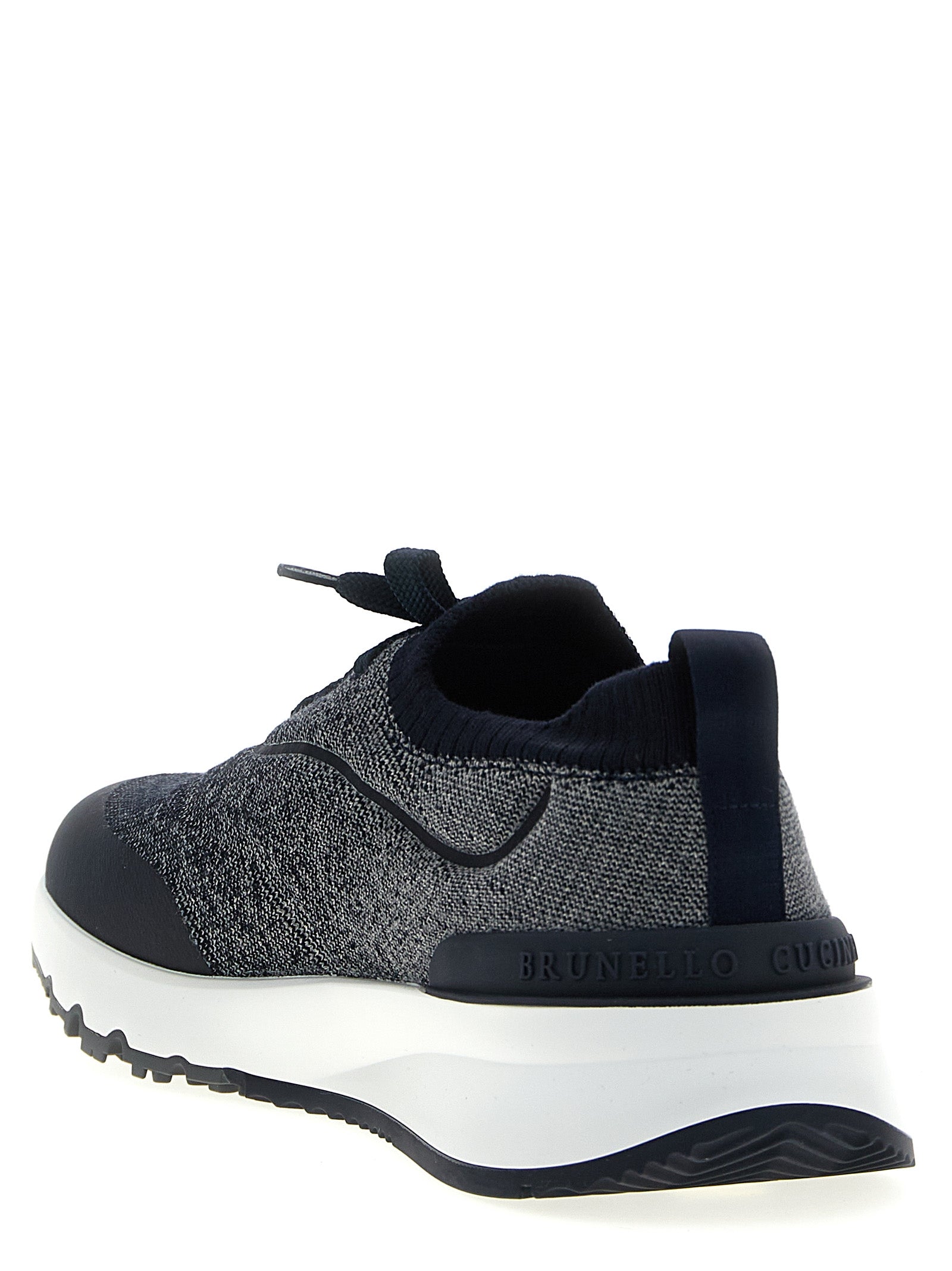 Brunello Cucinelli 89% Cotton sneaker in black — view 3