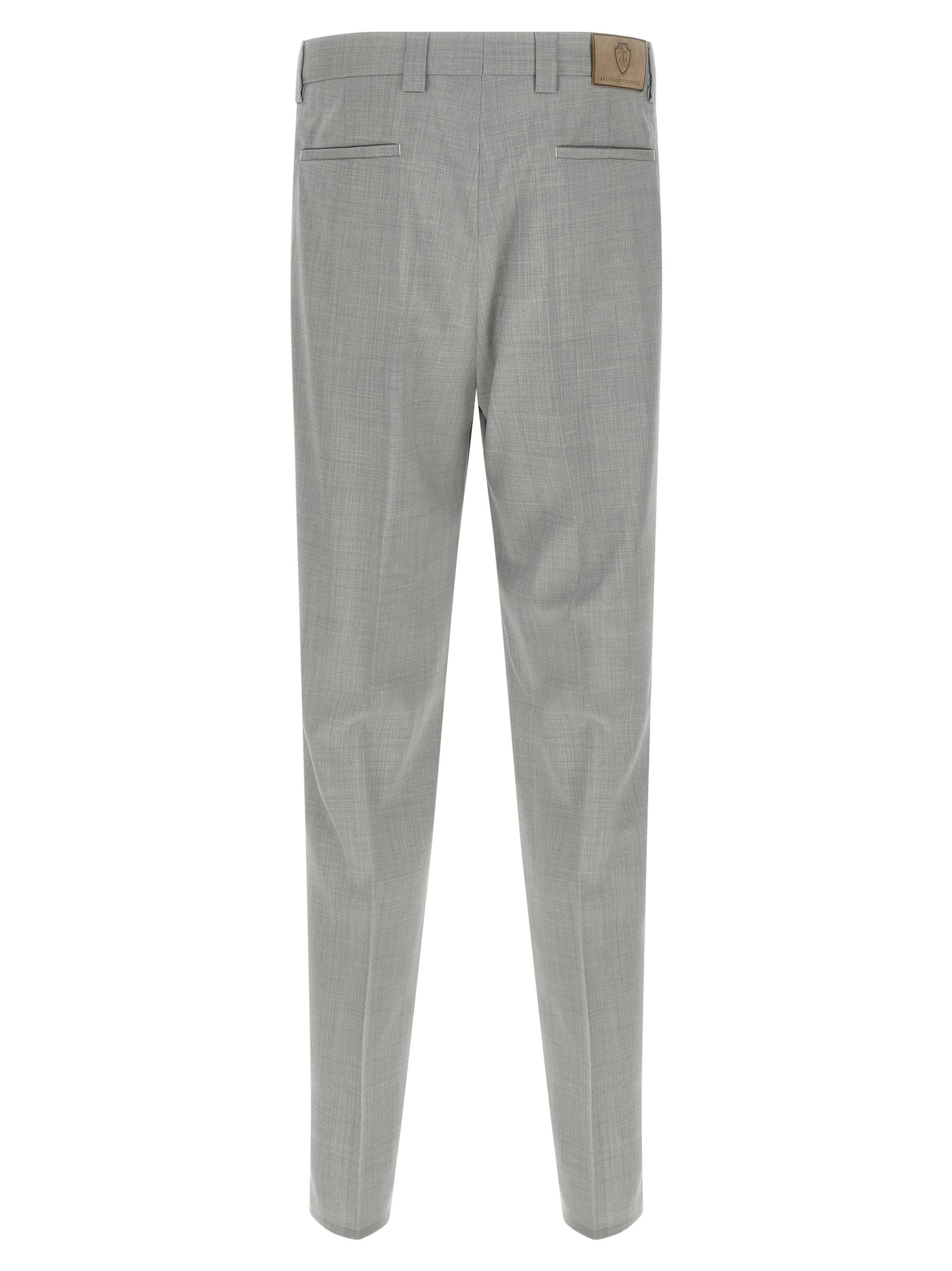 Brunello Cucinelli 100% virgin wool trousers in gray — view 2