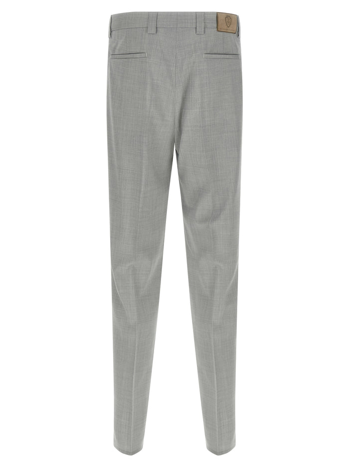 Brunello Cucinelli 100% virgin wool trousers in gray — view 2